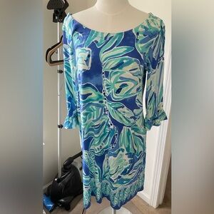 Lily dress blue and green